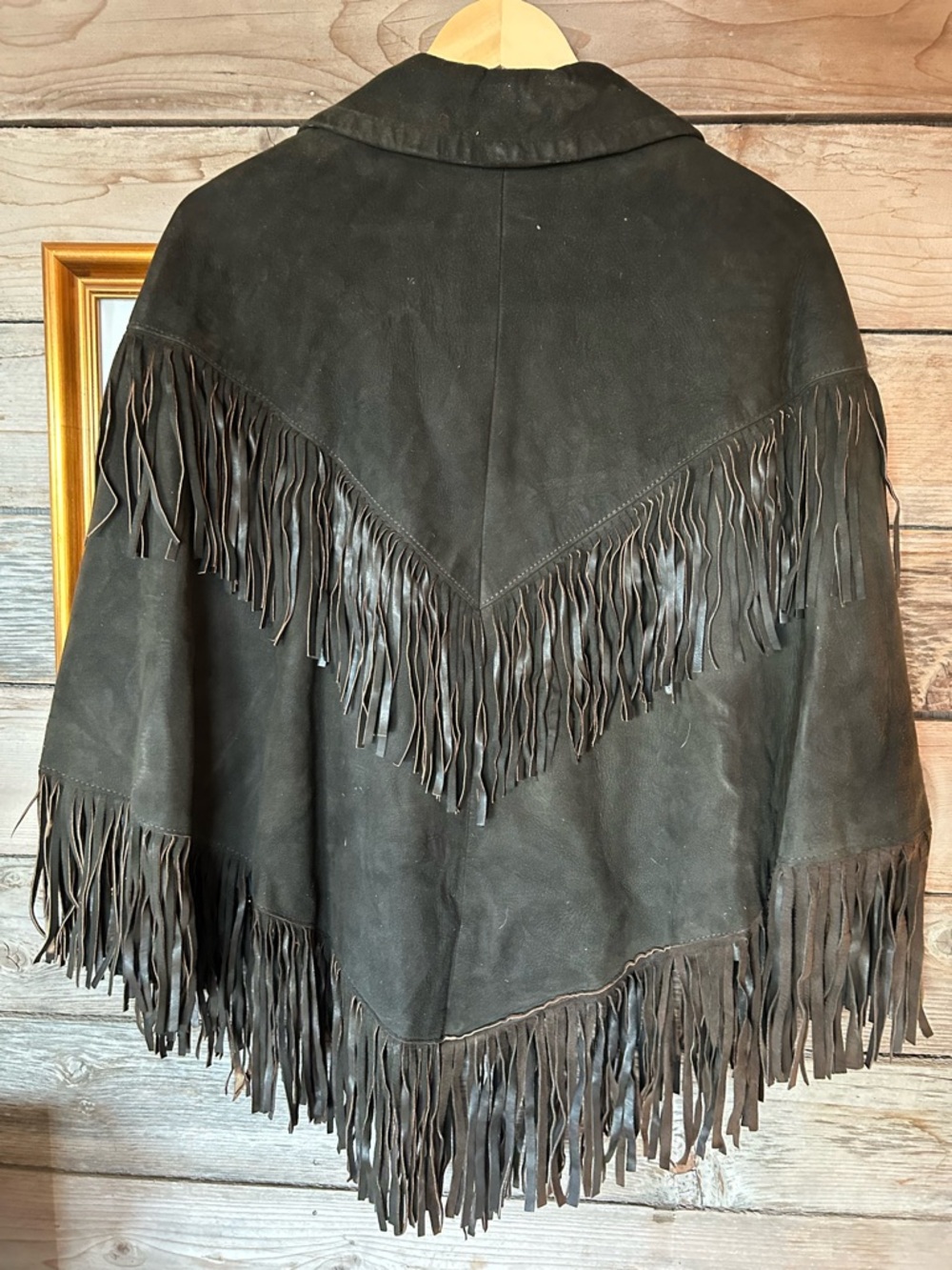 Vintage Fringe Poncho - Picture 2 of 2